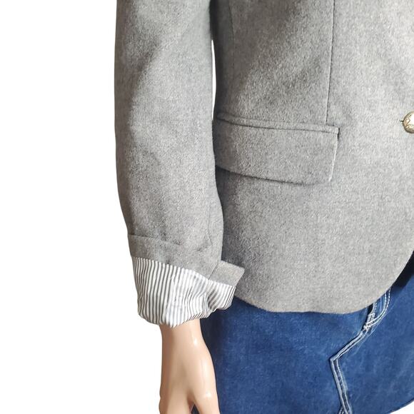 J. Crew Mercantile Size 2 Gray Schoolboy Blazer Wool Blend Preppy Academia - Picture 3 of 13
